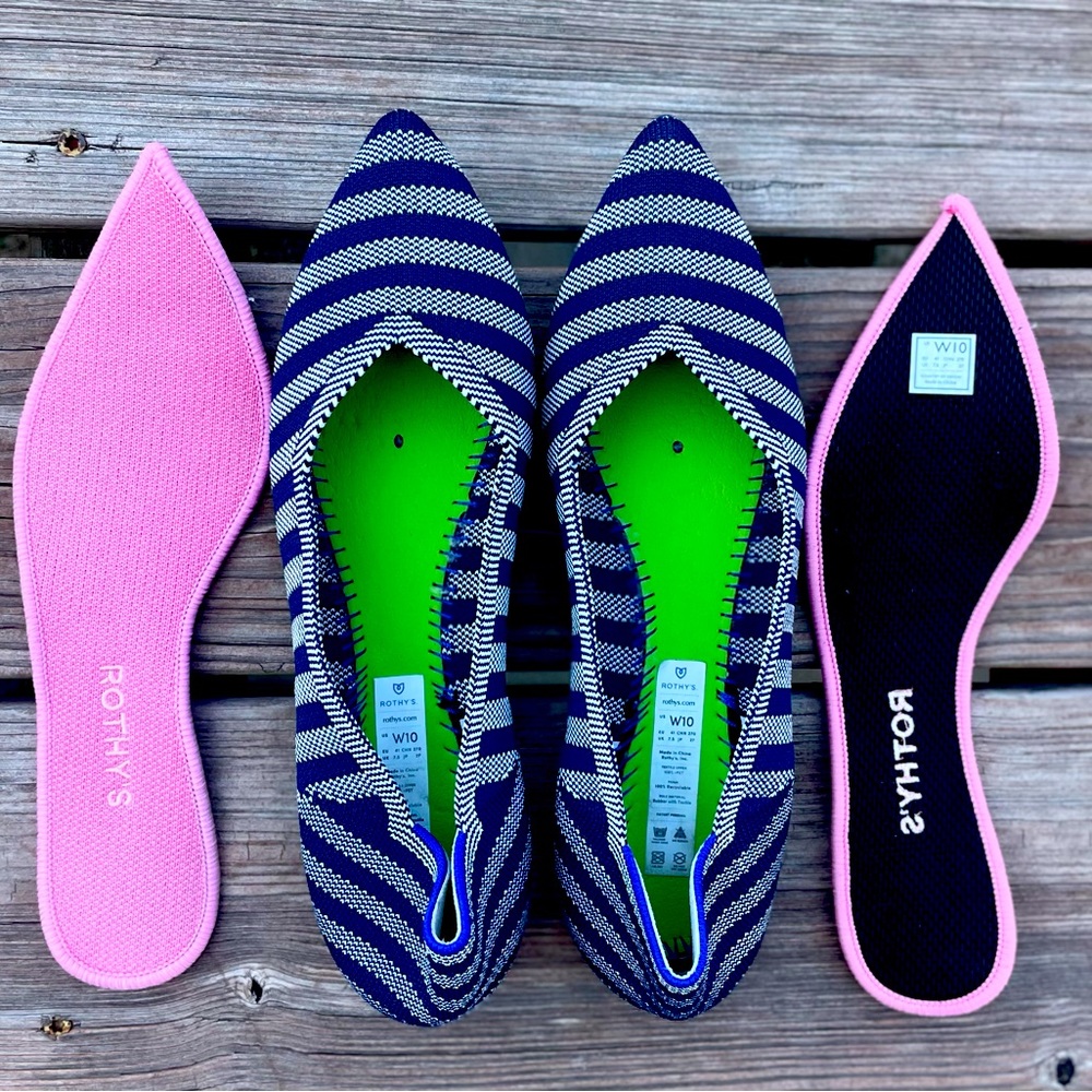 Rothy’s The Point French Blue Striped Size 10